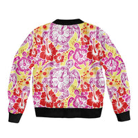 Palaka with Honu and Hibiscus Bomber Jacket Hawaiian Heritage Spirit LT9 - Polynesian Pride