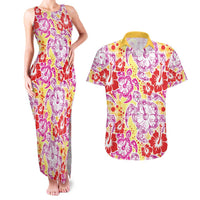 Palaka with Honu and Hibiscus Couples Matching Tank Maxi Dress and Hawaiian Shirt Hawaiian Heritage Spirit - Polynesian Pride