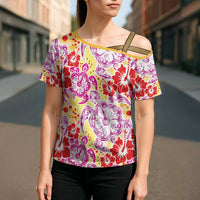 Palaka with Honu and Hibiscus Cross Shoulder Shirt Hawaiian Heritage Spirit - Polynesian Pride