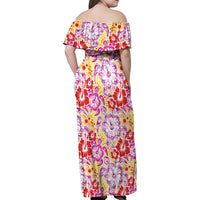 Palaka with Honu and Hibiscus Family Matching Off Shoulder Maxi Dress and Hawaiian Shirt Hawaiian Heritage Spirit - Polynesian Pride