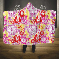 Palaka with Honu and Hibiscus Hooded Blanket Hawaiian Heritage Spirit - Polynesian Pride