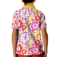 Palaka with Honu and Hibiscus Kid Polo Shirt Hawaiian Heritage Spirit - Polynesian Pride