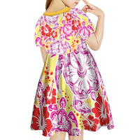 Palaka with Honu and Hibiscus Kid Short Sleeve Dress Hawaiian Heritage Spirit - Polynesian Pride