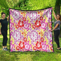 Palaka with Honu and Hibiscus Quilt Hawaiian Heritage Spirit - Polynesian Pride