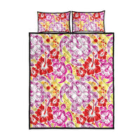 Palaka with Honu and Hibiscus Quilt Bed Set Hawaiian Heritage Spirit - Polynesian Pride