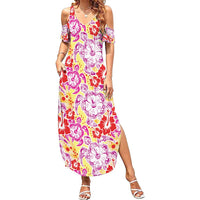 Palaka with Honu and Hibiscus Summer Maxi Dress Hawaiian Heritage Spirit - Polynesian Pride