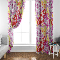 Palaka with Honu and Hibiscus Window Curtain Hawaiian Heritage Spirit - Polynesian Pride
