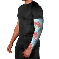 Palaka with Honu and Plumeria Arm Sleeves Hawaiian Heritage Spirit - Polynesian Pride