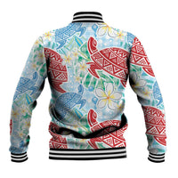 Palaka with Honu and Plumeria Baseball Jacket Hawaiian Heritage Spirit - Polynesian Pride