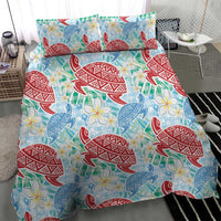 Palaka with Honu and Plumeria Bedding Set Hawaiian Heritage Spirit - Polynesian Pride