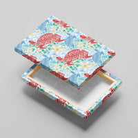 Palaka with Honu and Plumeria Canvas Wall Art Hawaiian Heritage Spirit - Polynesian Pride