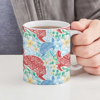 Palaka with Honu and Plumeria Ceramic Mug Hawaiian Heritage Spirit - Polynesian Pride