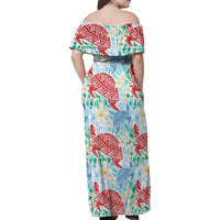 Palaka with Honu and Plumeria Family Matching Off Shoulder Maxi Dress and Hawaiian Shirt Hawaiian Heritage Spirit - Polynesian Pride