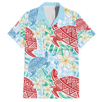 Palaka with Honu and Plumeria Family Matching Off Shoulder Short Dress and Hawaiian Shirt Hawaiian Heritage Spirit - Polynesian Pride