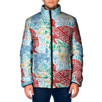 Palaka with Honu and Plumeria Padded Jacket Hawaiian Heritage Spirit - Polynesian Pride