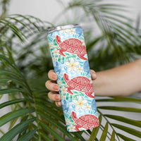 Palaka with Honu and Plumeria Skinny Tumbler Hawaiian Heritage Spirit - Polynesian Pride