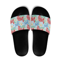 Palaka with Honu and Plumeria Slide Sandals Hawaiian Heritage Spirit - Polynesian Pride