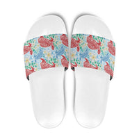 Palaka with Honu and Plumeria Slide Sandals Hawaiian Heritage Spirit - Polynesian Pride