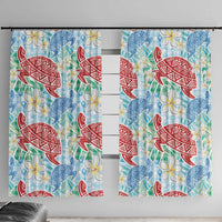 Palaka with Honu and Plumeria Window Curtain Hawaiian Heritage Spirit - Polynesian Pride