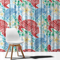 Palaka with Honu and Plumeria Window Curtain Hawaiian Heritage Spirit - Polynesian Pride