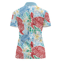 Palaka with Honu and Plumeria Women Polo Shirt Hawaiian Heritage Spirit - Polynesian Pride