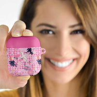 Pink Palaka Crane and Flowers AirPods Case Japan Heritage Spirit - Polynesian Pride