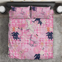 Pink Palaka Crane and Flowers Bedding Set Japan Heritage Spirit - Polynesian Pride