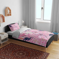 Pink Palaka Crane and Flowers Bedding Set Japan Heritage Spirit - Polynesian Pride