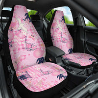 Pink Palaka Crane and Flowers Car Seat Cover Japan Heritage Spirit LT9 One Size Pink - Polynesian Pride