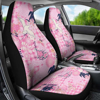 Pink Palaka Crane and Flowers Car Seat Cover Japan Heritage Spirit LT9 - Polynesian Pride