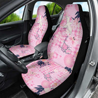 Pink Palaka Crane and Flowers Car Seat Cover Japan Heritage Spirit LT9 - Polynesian Pride