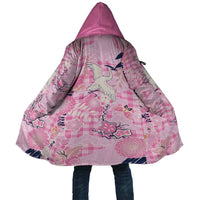 Pink Palaka Crane and Flowers Cloak Japan Heritage Spirit - Polynesian Pride