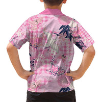 Pink Palaka Crane and Flowers Hawaiian Shirt Japan Heritage Spirit - Polynesian Pride