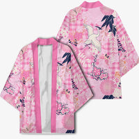 Pink Palaka Crane and Flowers Kimono Japan Heritage Spirit LT9 - Polynesian Pride