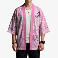 Pink Palaka Crane and Flowers Kimono Japan Heritage Spirit LT9 - Polynesian Pride
