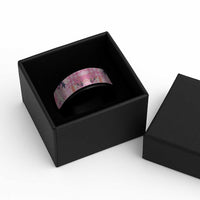 Pink Palaka Crane and Flowers Spinner Ring Japan Heritage Spirit - Polynesian Pride