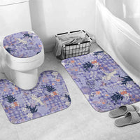 Purple Palaka Crane and Flowers Bathroom Set Japan Heritage Spirit - Polynesian Pride