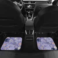 Purple Palaka Crane and Flowers Car Mats Japan Heritage Spirit - Polynesian Pride