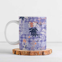 Purple Palaka Crane and Flowers Ceramic Mug Japan Heritage Spirit - Polynesian Pride