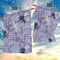 Purple Palaka Crane and Flowers Garden Flag Japan Heritage Spirit - Polynesian Pride