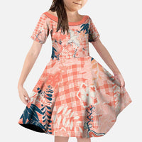 Red Palaka Crane and Flowers Family Matching Off Shoulder Maxi Dress and Hawaiian Shirt Japan Heritage Spirit - Polynesian Pride
