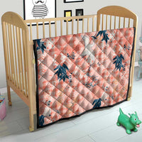 Red Palaka Crane and Flowers Quilt Japan Heritage Spirit - Polynesian Pride