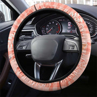 Red Palaka Crane and Flowers Steering Wheel Cover Japan Heritage Spirit - Polynesian Pride
