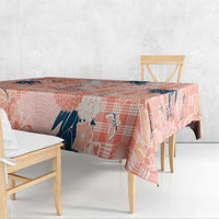 Red Palaka Crane and Flowers Tablecloth Japan Heritage Spirit - Polynesian Pride