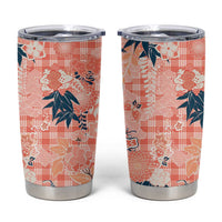 Red Palaka Crane and Flowers Tumbler Cup Japan Heritage Spirit - Polynesian Pride