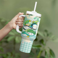 Personalized Japanese Kawaii Sushi Tumbler With Handle Green Wagara Palaka This Is How I Roll LT9 - Polynesian Pride