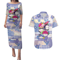 Personalized Japanese Kawaii Sushi Couples Matching Puletasi and Hawaiian Shirt Blue Wagara Palaka This Is How I Roll LT9 Blue - Polynesian Pride