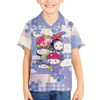 Personalized Japanese Kawaii Sushi Family Matching Tank Maxi Dress and Hawaiian Shirt Blue Wagara Palaka This Is How I Roll