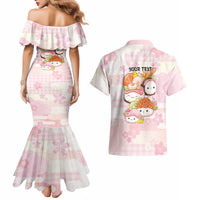 Personalized Japanese Kawaii Sushi Couples Matching Mermaid Dress and Hawaiian Shirt Pink Wagara Palaka This Is How I Roll LT9 - Polynesian Pride