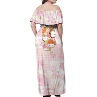 Personalized Japanese Kawaii Sushi Off Shoulder Maxi Dress Pink Wagara Palaka This Is How I Roll LT9 - Polynesian Pride